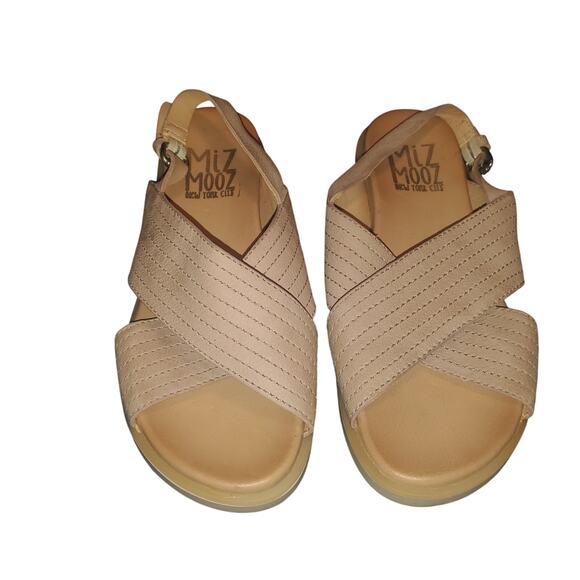 Miz Mooz Size 8.5 EU 38 Kind Pearl Blush Pink Leather Cross-Strap Sandals - Picture 2 of 9